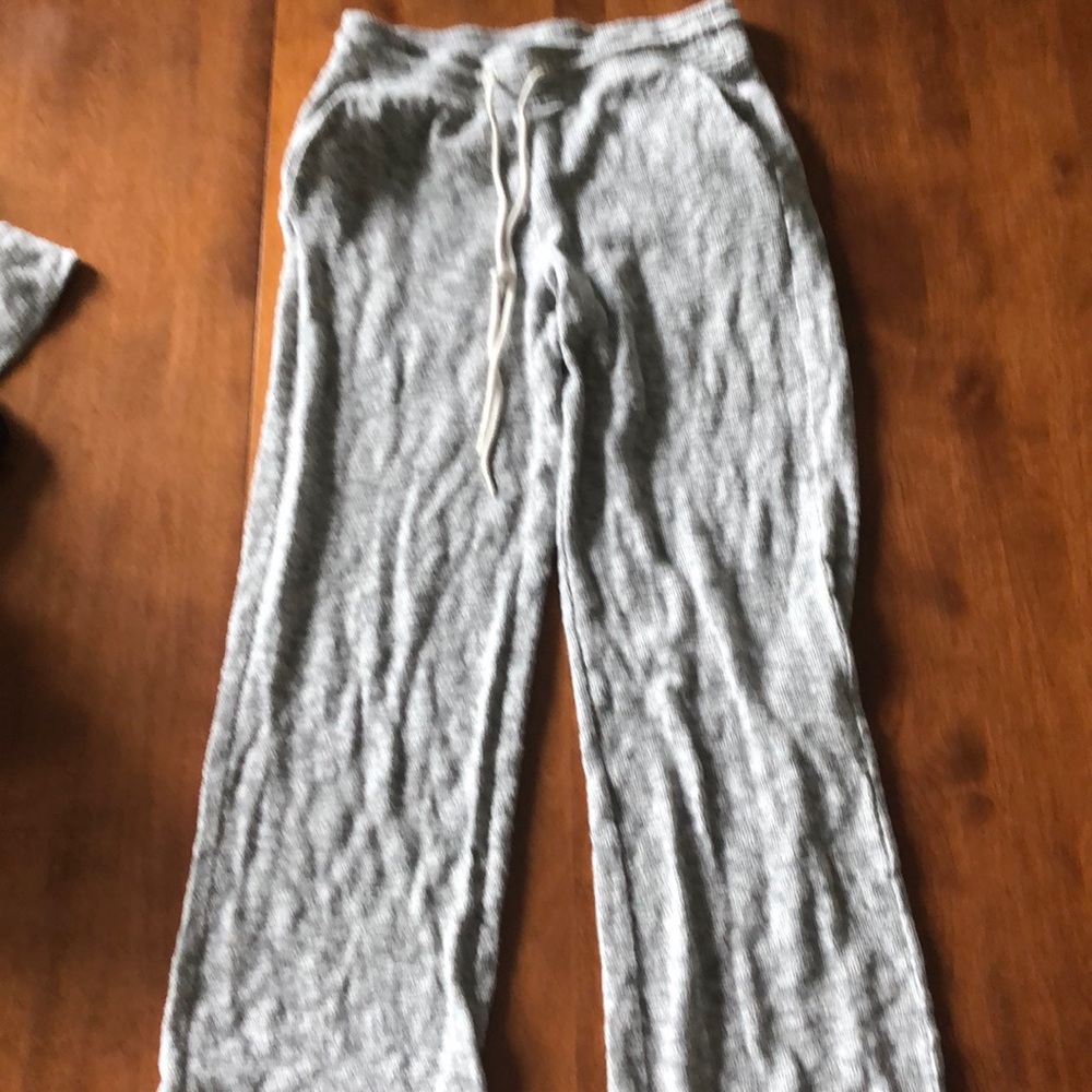 Bundle of gray sweater and gray wide leg sweatpants